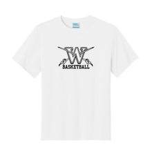 Load image into Gallery viewer, winfield basketball- white performance athletic tee- adult and youth

