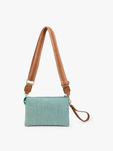 Load image into Gallery viewer, teal Arrowhead Crossbody w/ Guitar Strap: Teal/Tan
