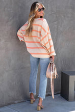 Load image into Gallery viewer, Striped Round Neck Long Sleeve Sweatshirt
