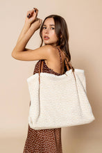 Load image into Gallery viewer, Boho Printed Cotton Tote w/ Zip Top: Beige/White
