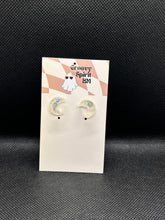 Load image into Gallery viewer, Crystal moon stud earrings
