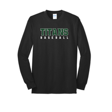 Load image into Gallery viewer, Titans Baseball port &amp; Co performance long sleeve  posi charge athletic material -youth &amp; adult
