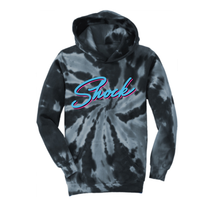 Load image into Gallery viewer, Shock basketball  hoodie- tie dye black  Youth logo2
