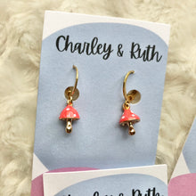 Load image into Gallery viewer, Mini Mushroom Huggie Earrings

