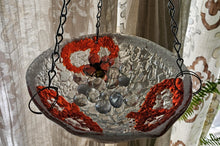Load image into Gallery viewer, Fused Glass Bee/Butterfly Water Bowl - Orange O&#39;s
