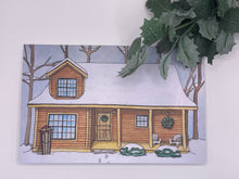 Load image into Gallery viewer, Snowy Cabin Holiday/Christmas Card
