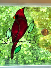 Load image into Gallery viewer, Stained Glass Cardinal Suncatcher
