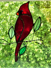Load image into Gallery viewer, Stained Glass Cardinal Suncatcher
