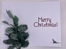 Load image into Gallery viewer, Snow Dinosaur Christmas Card
