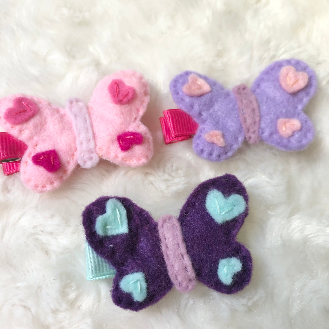 Butterfly Felt Hair Clips