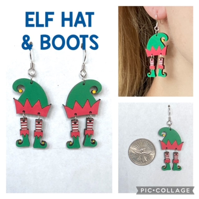 Elf Hat and Boots Earrings