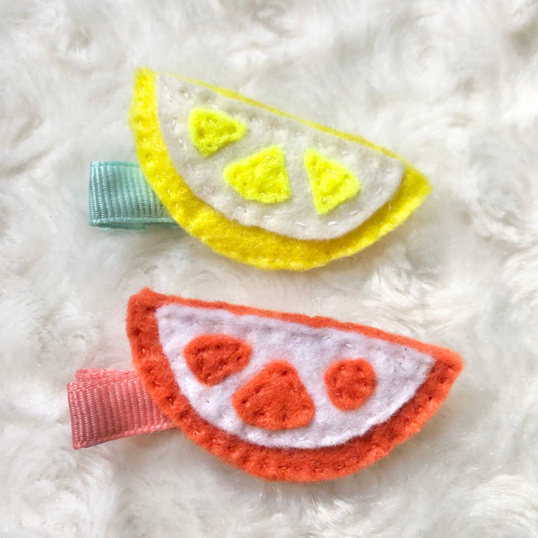 Lemon Slice Felt Clip