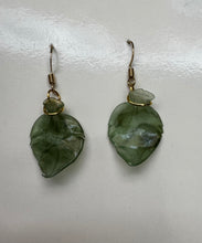 Load image into Gallery viewer, Golden Dangling Earrings with Vintage Glass Charms
