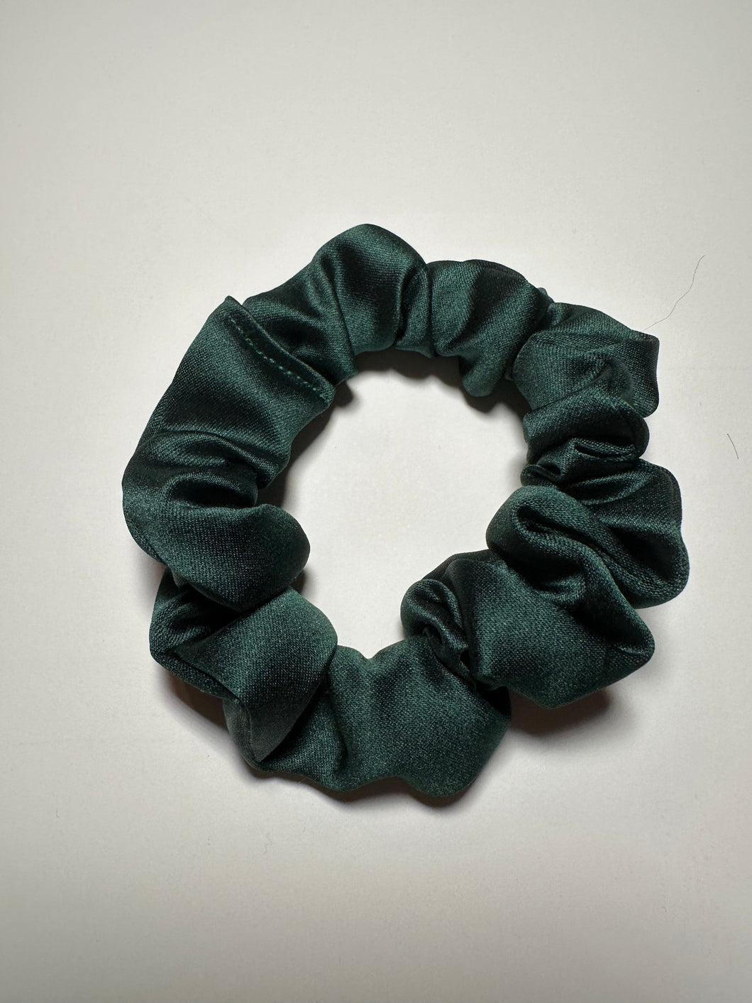 Forest Green Classic Satin Scrunchie (Single)