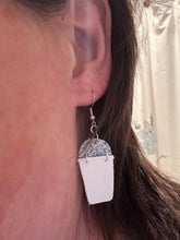 Load image into Gallery viewer, Snowball Faux Leather Earrings
