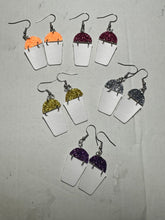 Load image into Gallery viewer, Snowball Faux Leather Earrings
