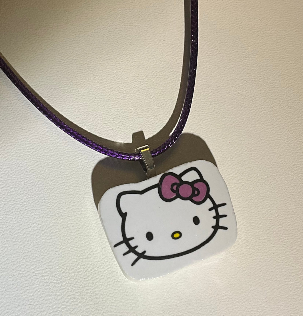 Hello Kitty with Purple Bow Necklace