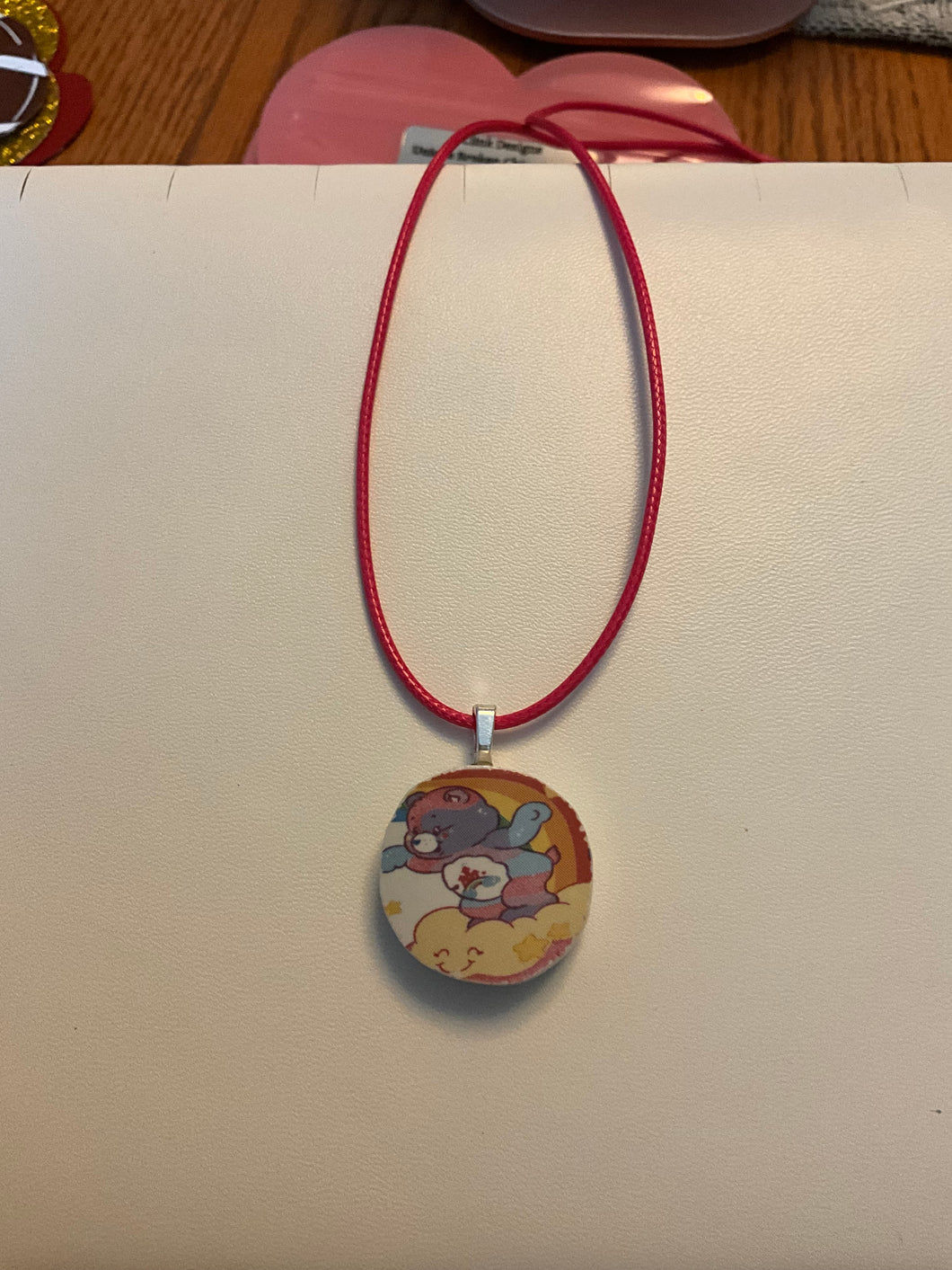 Care Bear Care-a-lot Bear Round Necklace