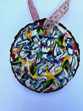 Load image into Gallery viewer, Hand Painted Wooden Ornament - Abstract Illustration
