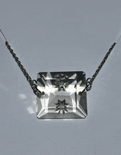 Load image into Gallery viewer, Silver Stainless Steel Necklace with a Blue Vintage Glass Charm
