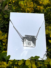 Load image into Gallery viewer, Silver Stainless Steel Necklace with a Blue Vintage Glass Charm
