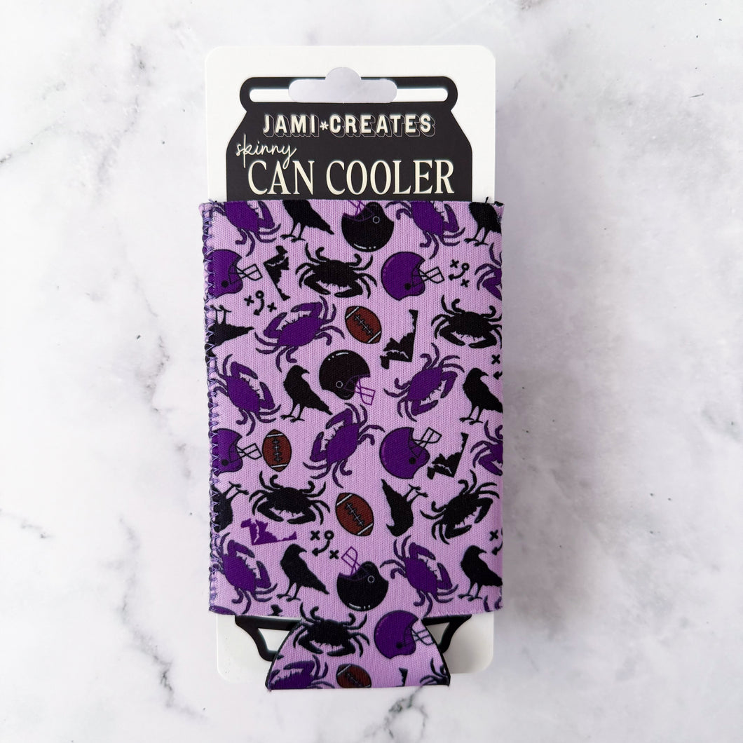 Baltimore Ravens Patterned Skinny Can Cooler Koozie