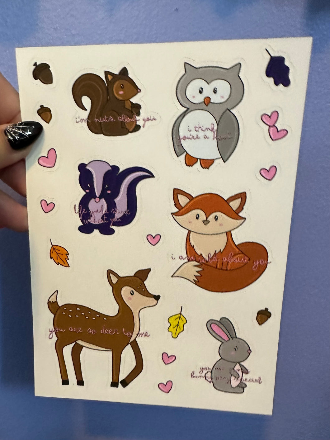 Forest Animals Pun Sticker Sheet