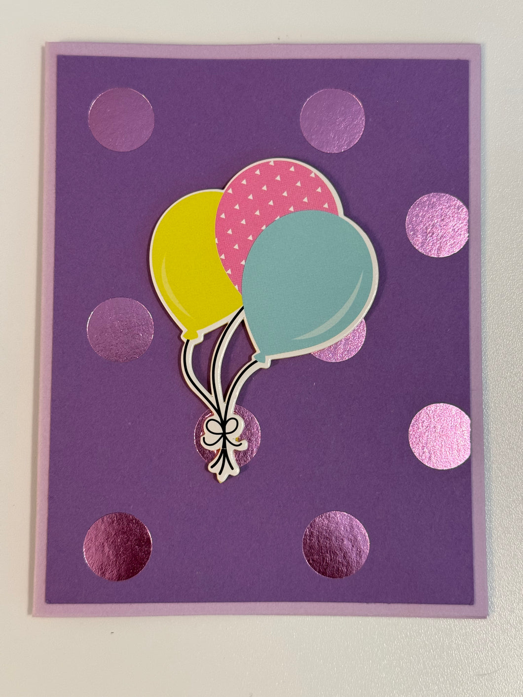 Purple Polka Dot Birthday Card