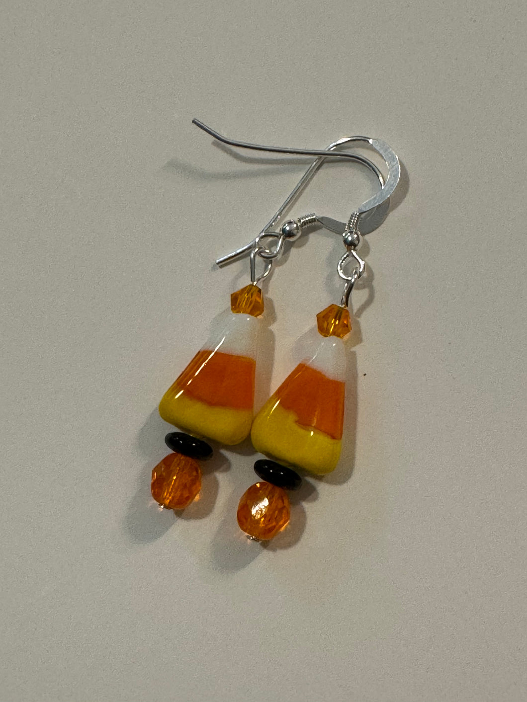 Glass Candy Corn Earrings