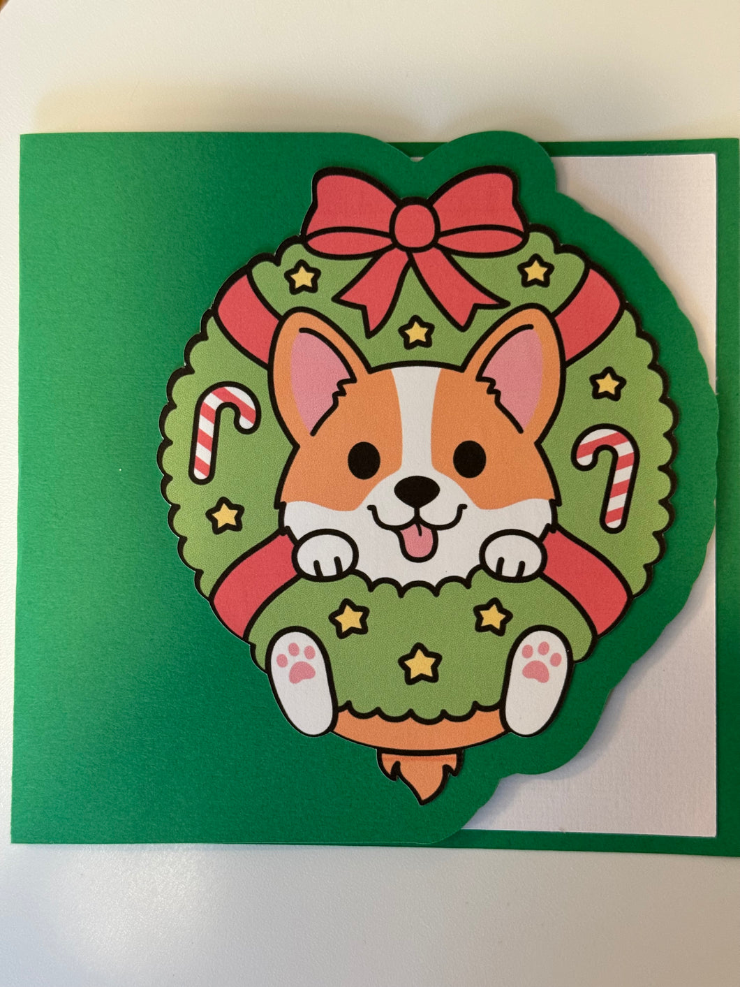 Corgi Wreath Card