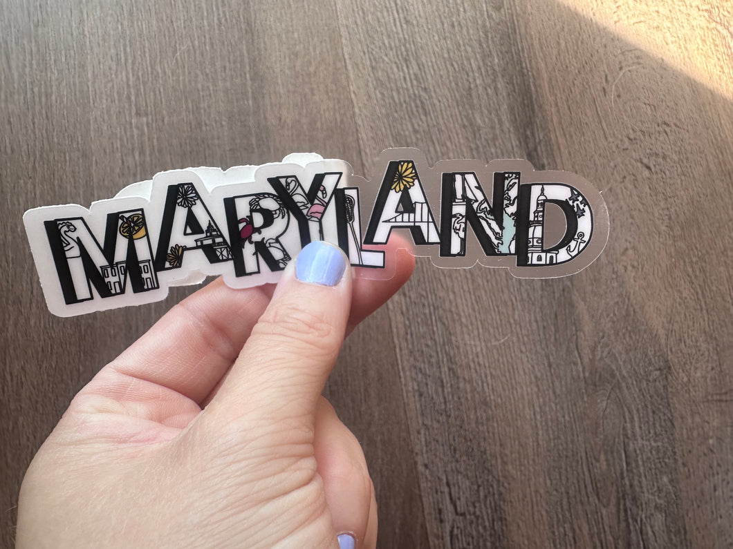 Maryland Icons Clear Sticker