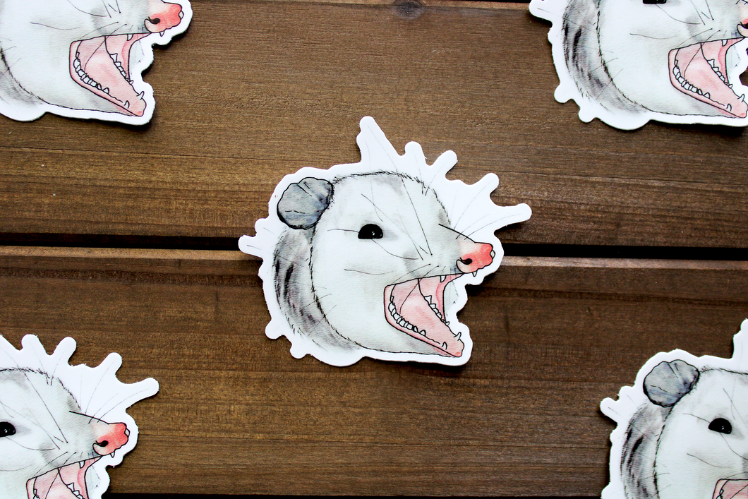 Screaming Opossum Sticker