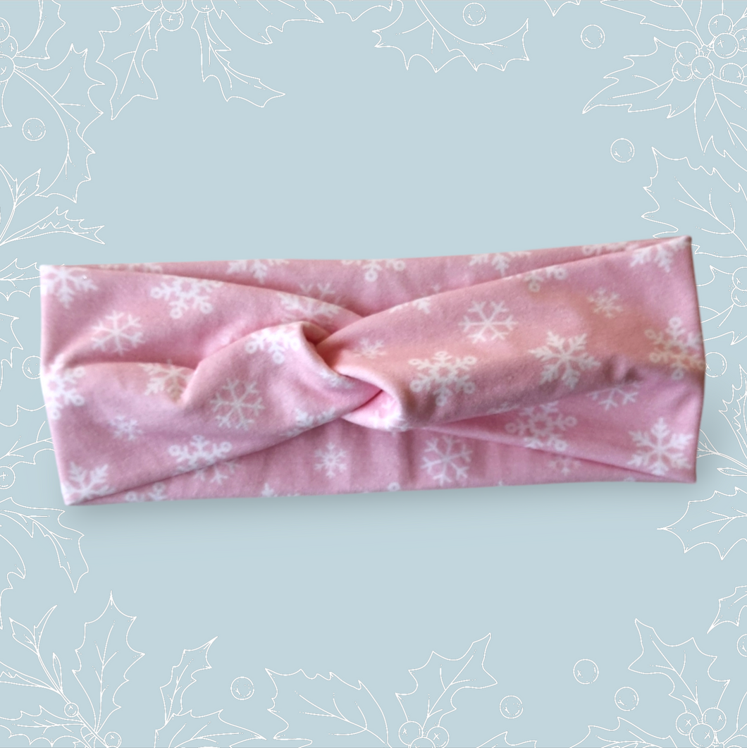 Pink Snowflakes Headband