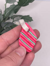 Load image into Gallery viewer, Sparkly Pink Christmas Stripes Ornament
