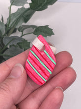 Load image into Gallery viewer, Sparkly Pink Christmas Stripes Ornament
