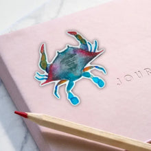 Load image into Gallery viewer, Shoreline Gem Crab Watercolor Sticker
