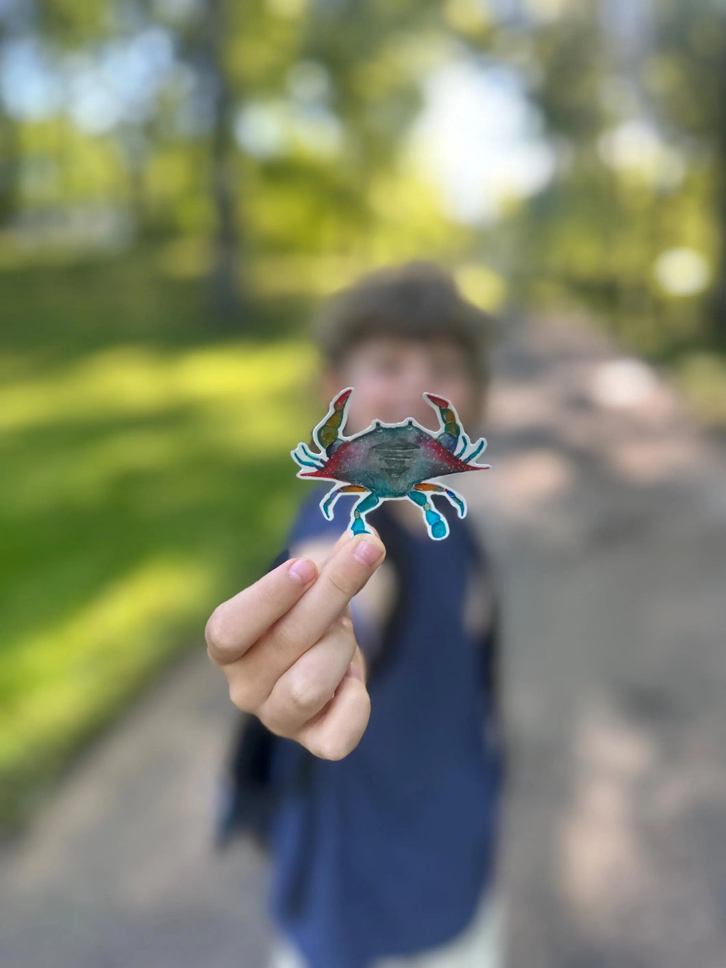 Shoreline Gem Crab Watercolor Sticker