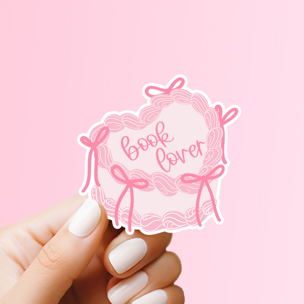 Coquette Pink Bow Book Lover Sticker