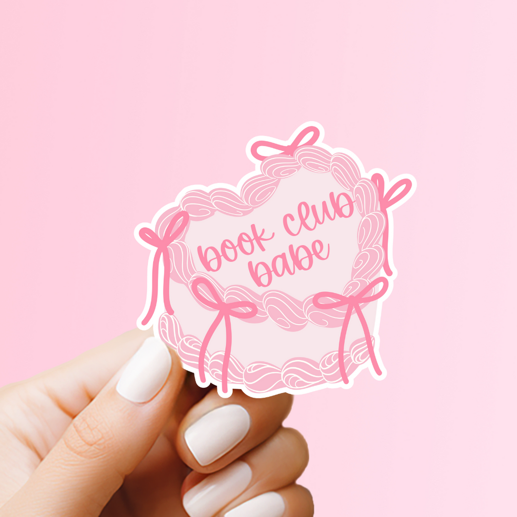 Coquette Pink Bow Book Club Babe Sticker