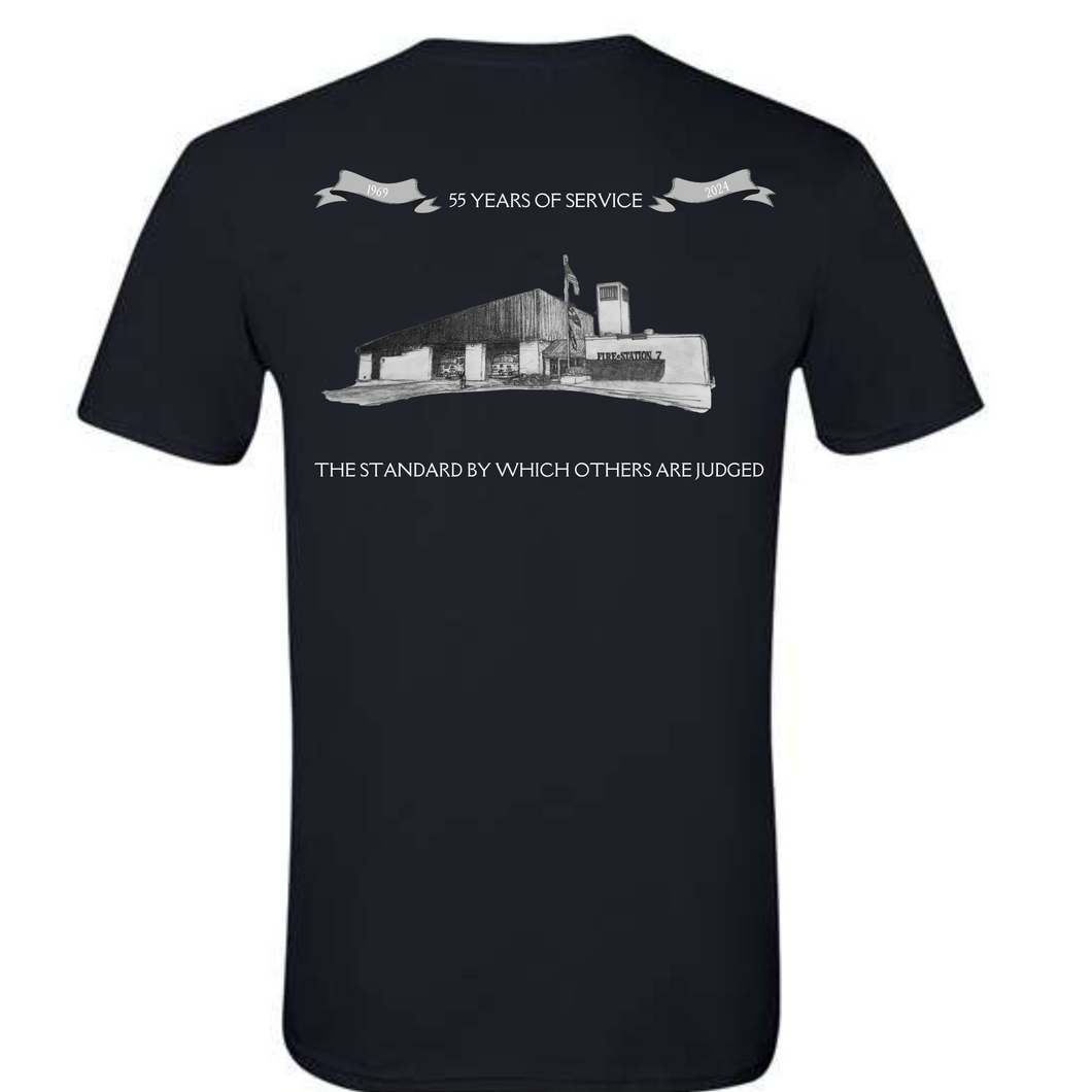black tee- Banneker fire station 55th anniversary shirt