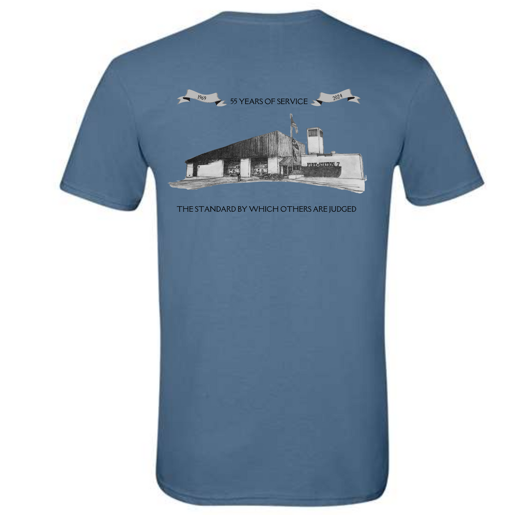 Blue tee- Banneker fire station 55th anniversary shirt