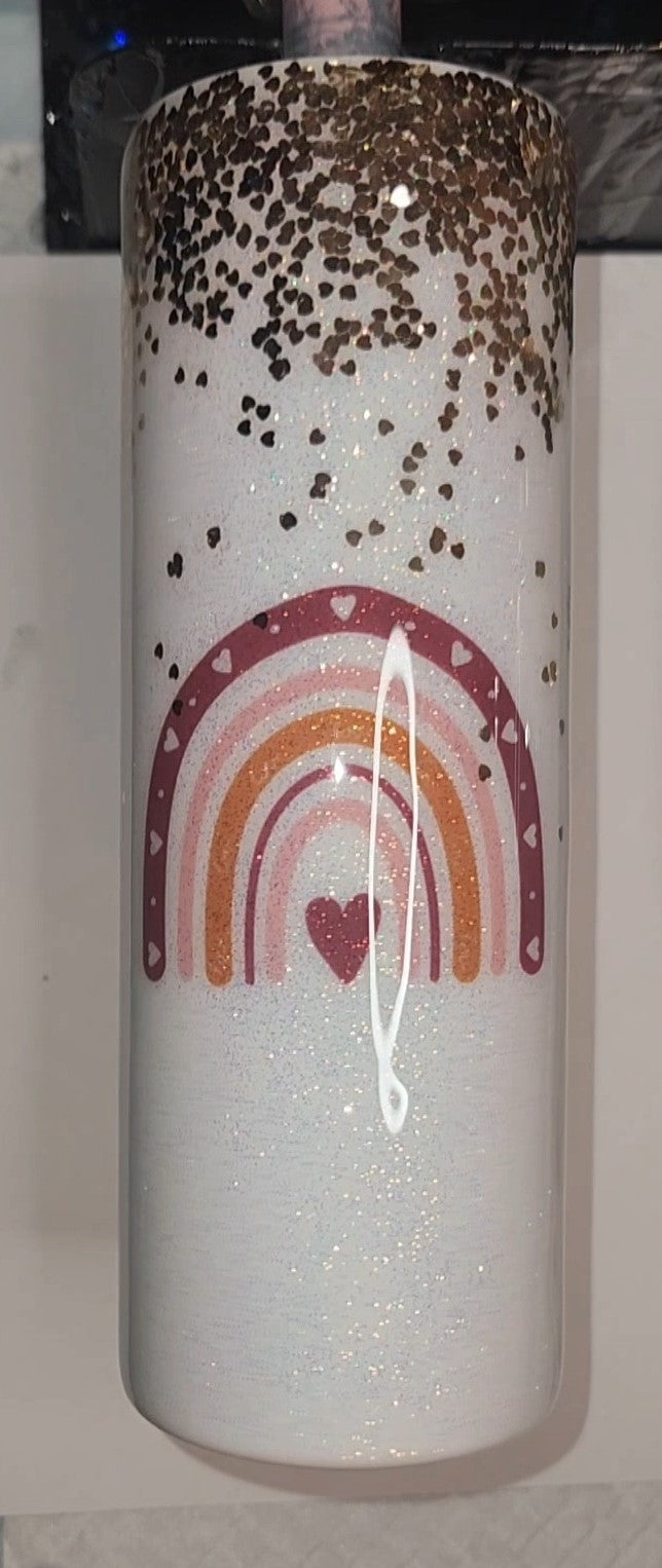 Boho Rainbow & Hearts Tumbler 20 oz.