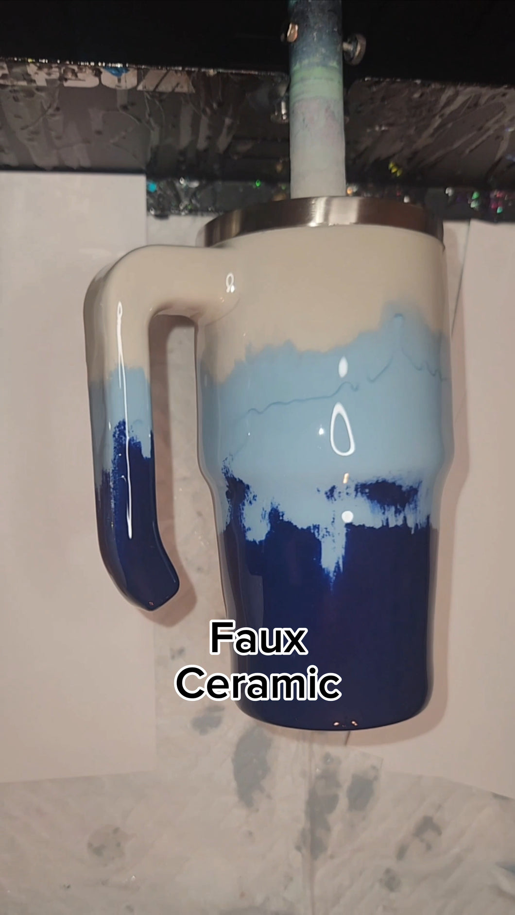 Faux Ceramic Tumbler 20 oz. with Handle