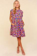 Load image into Gallery viewer, Haptics Frilled Mock Neck Ditsy Floral Dress
