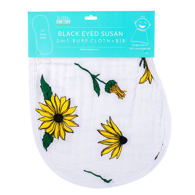 Black Eyed Susan Burp and Bib (Unisex)