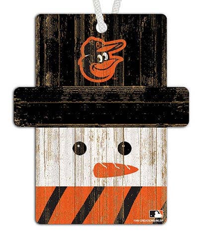 Baltimore Orioles Snowman Ornament