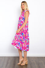 Load image into Gallery viewer, Be Stage Print Ruffled Midi Dress with Pockets
