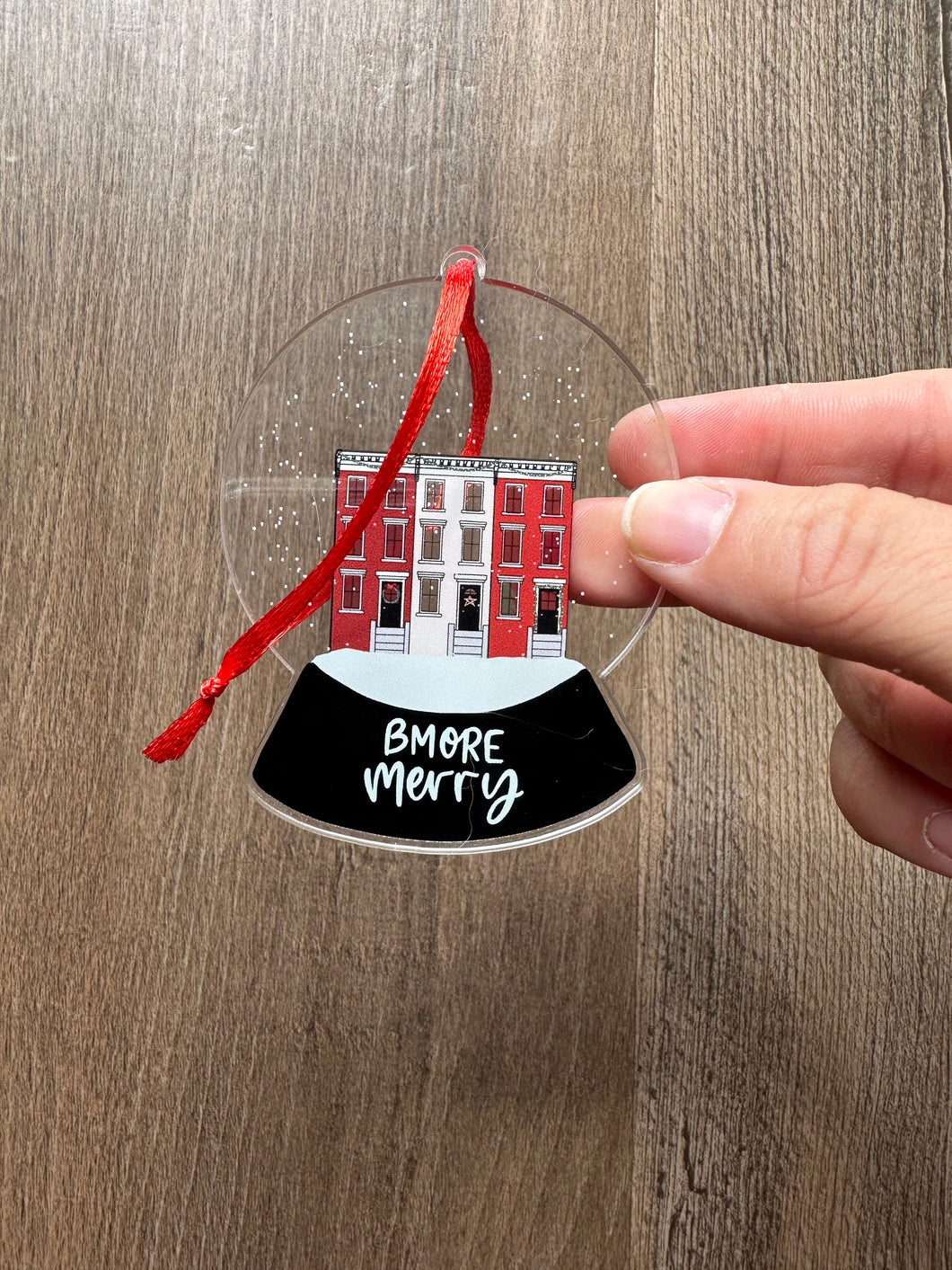 Bmore Merry Maryland Double Sided Snow Globe Ornament