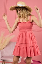 Load image into Gallery viewer, BiBi Smocked Ruffle Hem Mini Dress
