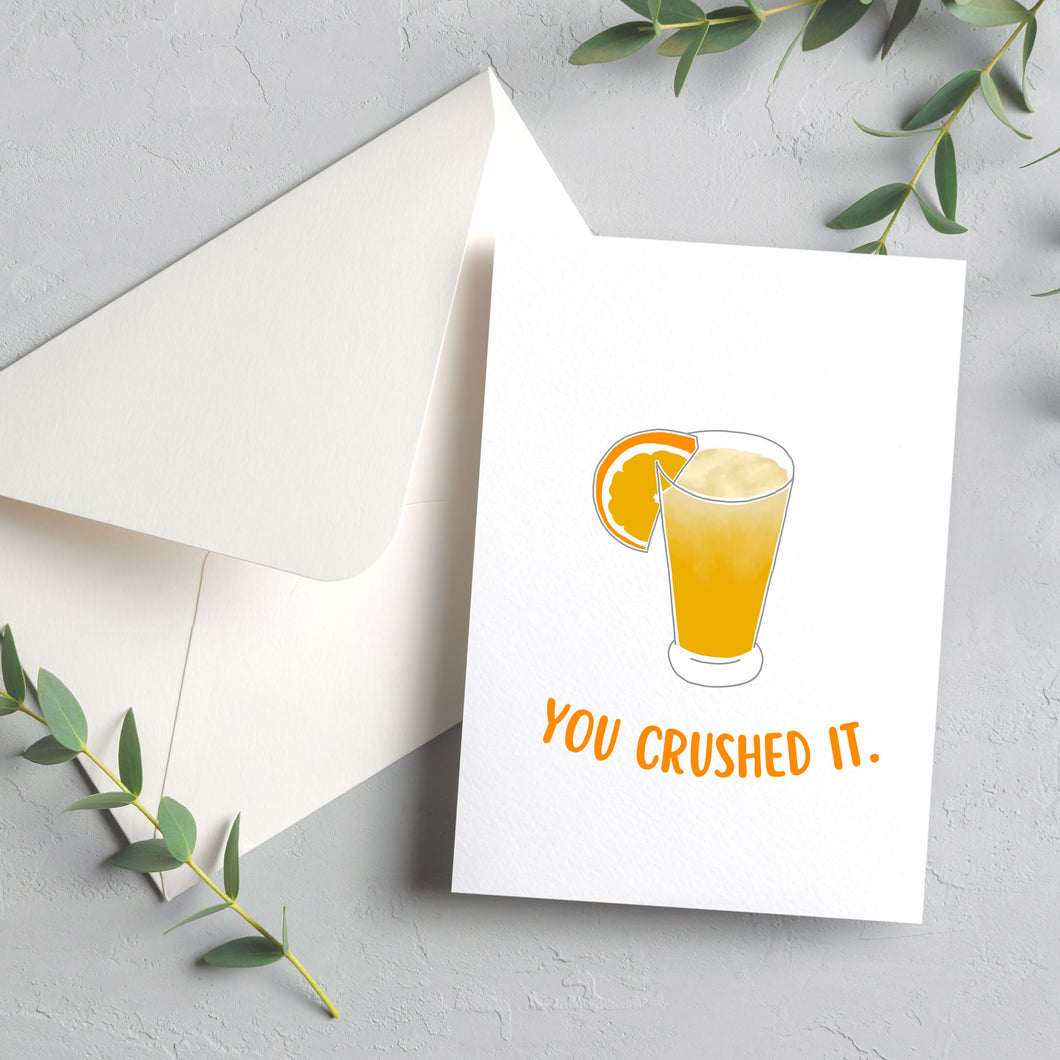 Crushed It blank greeting card